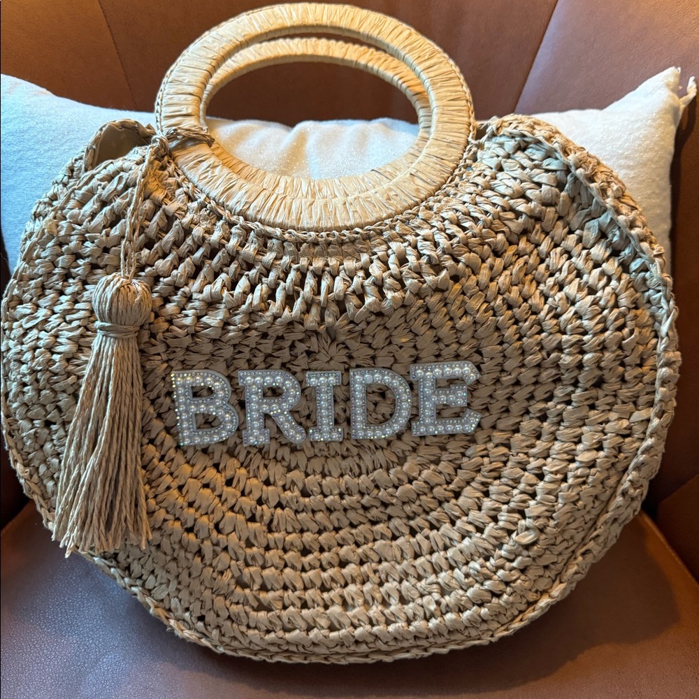 Bride Boho Round Straw Woven Bag